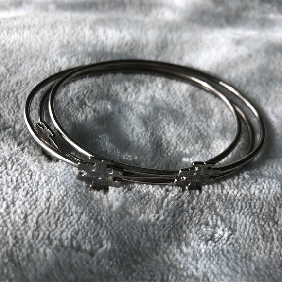 Tory Burch Silver Bangles - Set of 3 Bracelets - Picture 9 of 9